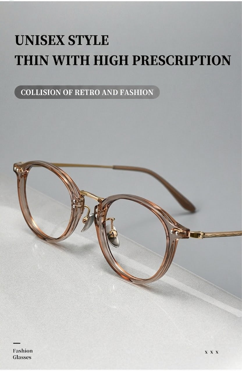 T18276Z Vintage Round Titanium Eyeglasses