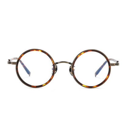 OQ2512 Retro Round Titanium Acetate Eyeglasses – Lightweight Unisex Optical Frame