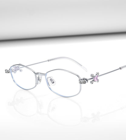 30915Y Elegant Crystal Detail Eyeglasses – Lightweight Metal Frame for Women