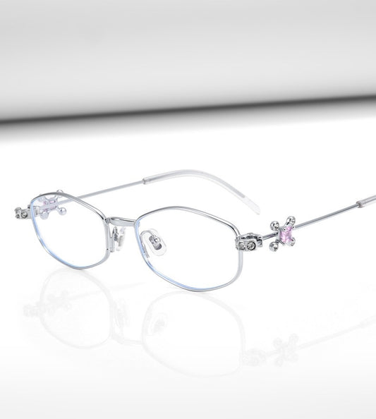 30915Y Elegant Crystal Detail Eyeglasses – Lightweight Metal Frame for Women