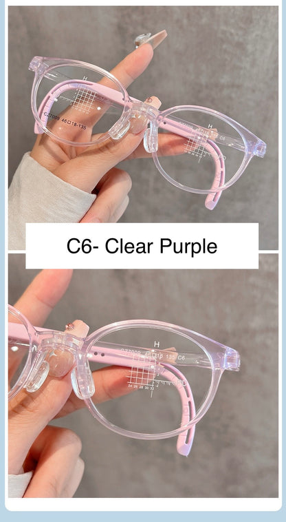 CZ7009ET Kids Round Eyeglasses – Lightweight Flexible TR Children’s Glasses | 46mm