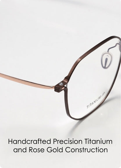 99812ZM Lightweight Titanium Geometric Eyeglasses – Unisex Retro Optical Frame