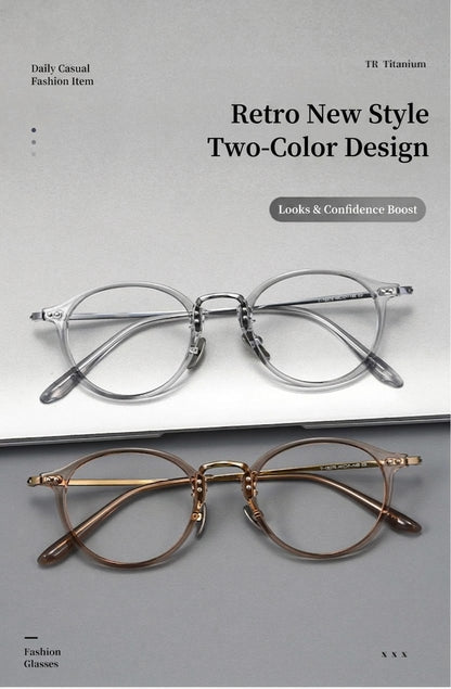 T18276Z Vintage Round Titanium Eyeglasses