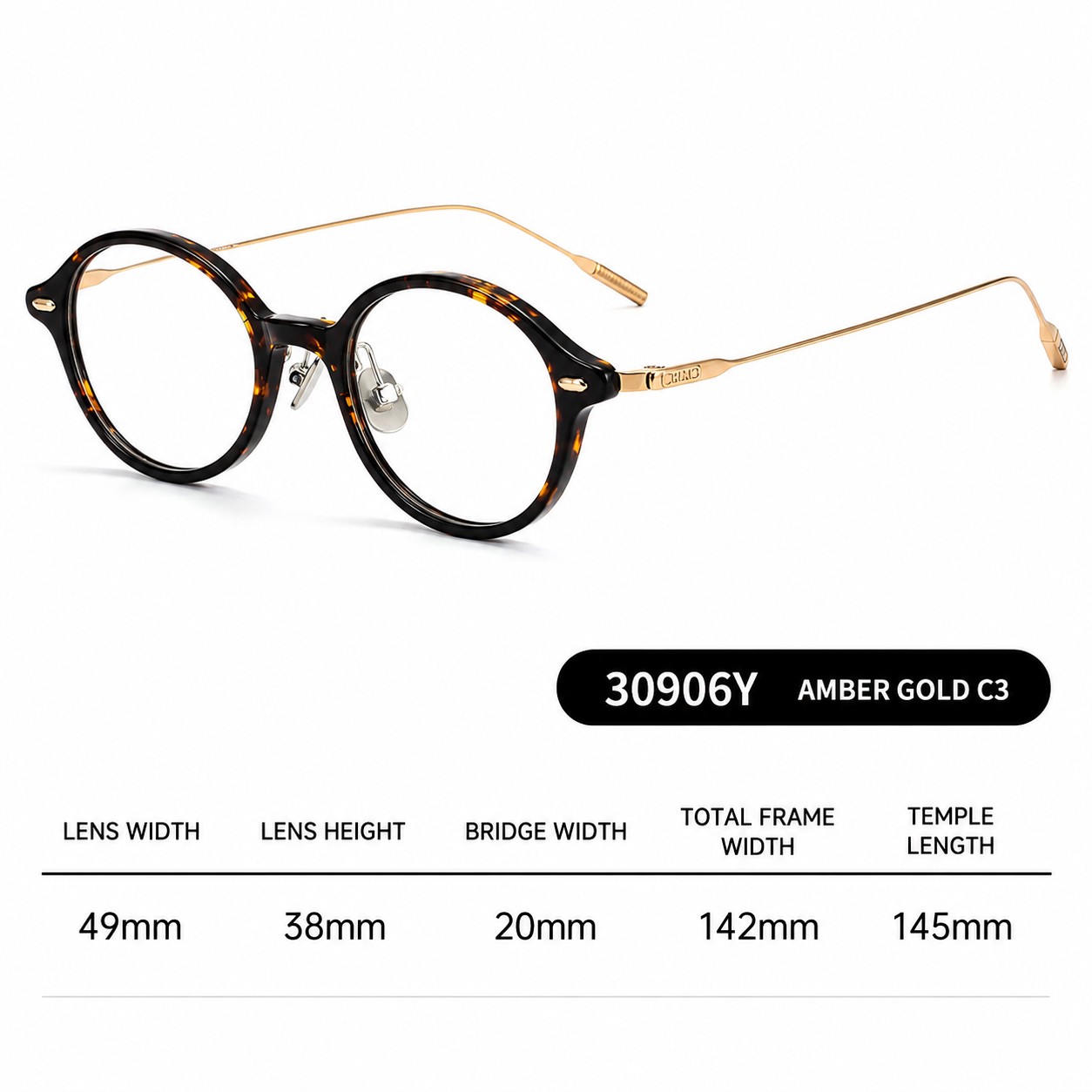 30906Y Lightweight Titanium Acetate Round Eyeglasses – Unisex