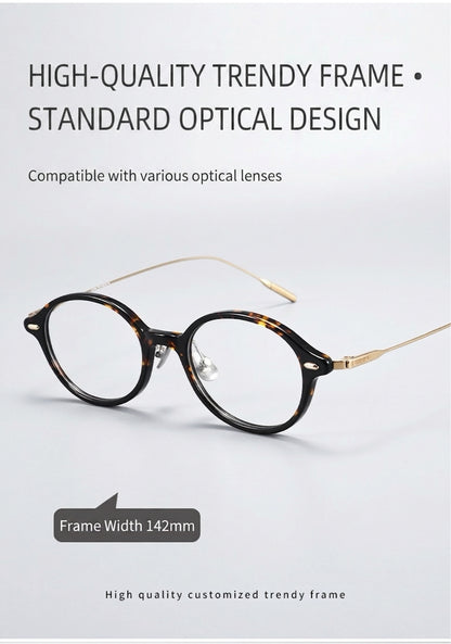 30906Y Lightweight Titanium Acetate Round Eyeglasses – Unisex