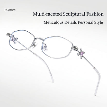 30915Y Elegant Crystal Detail Eyeglasses – Lightweight Metal Frame for Women