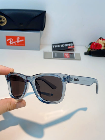 BR 0502 S Reverse Concave Lens Square Sunglasses – Transparent Ice Blue