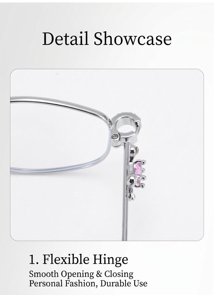 30915Y Elegant Crystal Detail Eyeglasses – Lightweight Metal Frame for Women