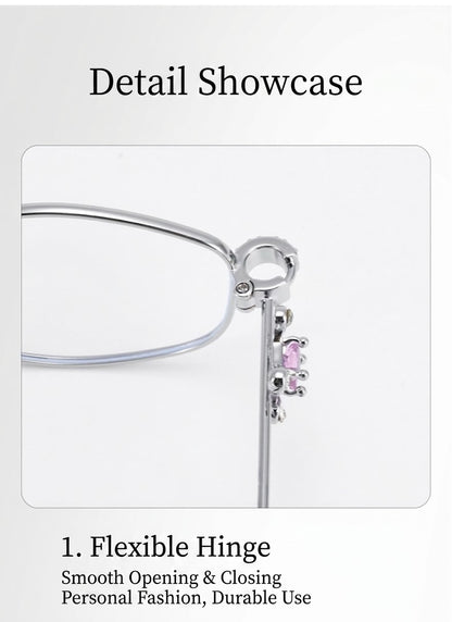30915Y Elegant Crystal Detail Eyeglasses – Lightweight Metal Frame for Women
