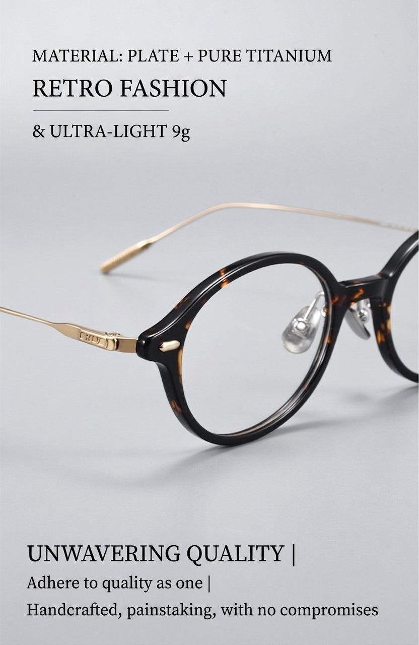 30906Y Lightweight Titanium Acetate Round Eyeglasses – Unisex