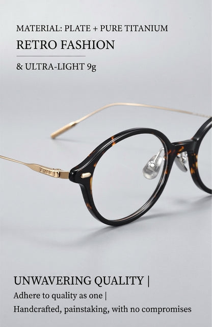 30906Y Lightweight Titanium Acetate Round Eyeglasses – Unisex