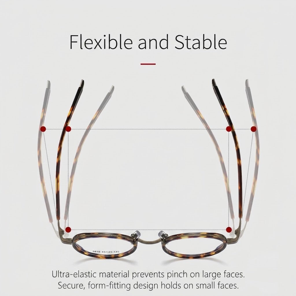 OQ2512 Retro Round Titanium Acetate Eyeglasses – Lightweight Unisex Optical Frame