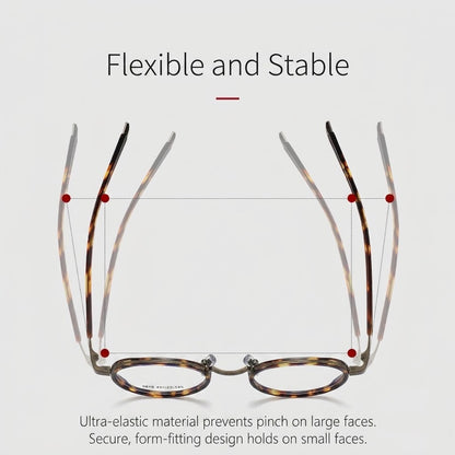 OQ2512 Retro Round Titanium Acetate Eyeglasses – Lightweight Unisex Optical Frame