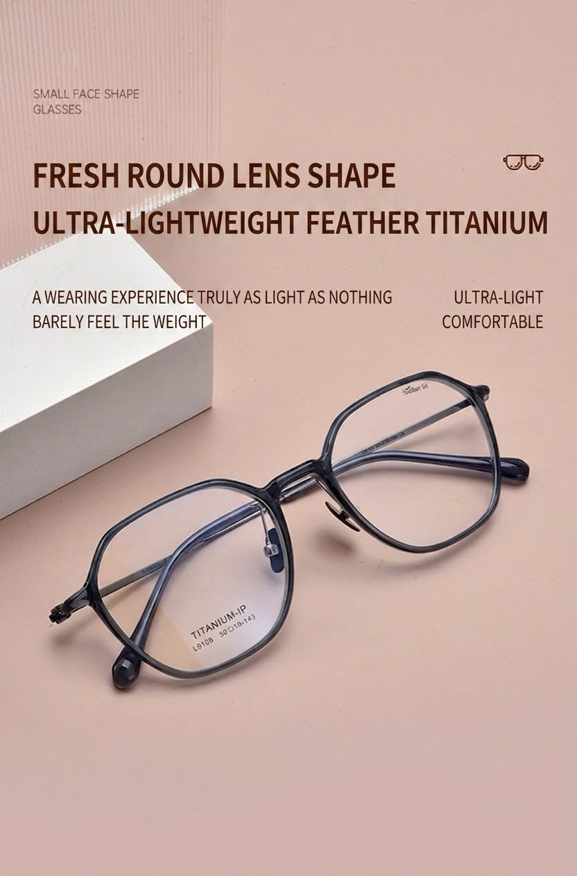 L9106 Lightweight TR90 Titanium Eyeglasses – Unisex Geometric Frames