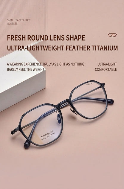L9106 Lightweight TR90 Titanium Eyeglasses – Unisex Geometric Frames