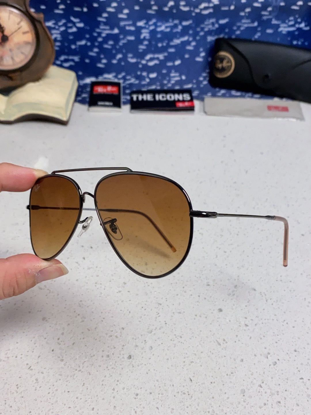 R0101S Reverse Aviator Sunglasses – Brown Lens Metal Frame 62mm