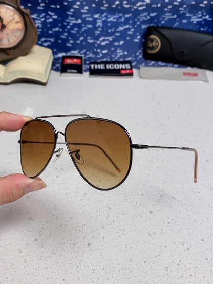 R0101S Reverse Aviator Sunglasses – Brown Lens Metal Frame 62mm
