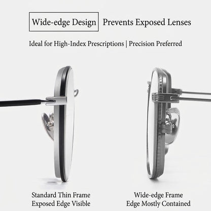 DTX125S Pure Titanium Square Eyeglasses – Lightweight Vintage Metal Frame | 2 Sizes