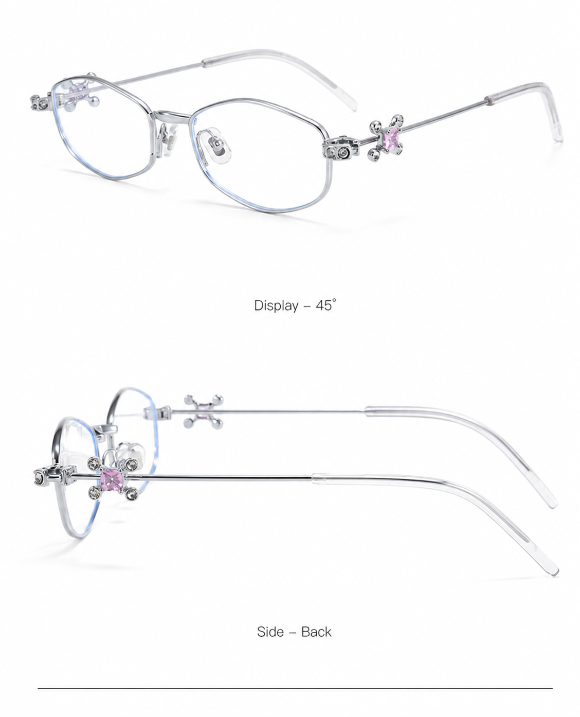 30915Y Elegant Crystal Detail Eyeglasses – Lightweight Metal Frame for Women