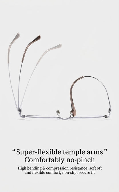 PT08165 Lightweight Titanium Oval Eyeglasses – Unisex 52mm Metal Frame
