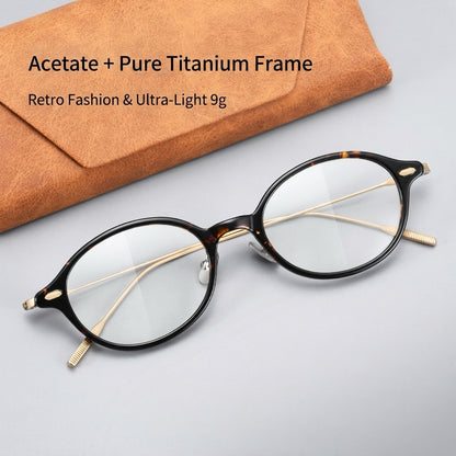 30906Y Lightweight Titanium Acetate Round Eyeglasses – Unisex