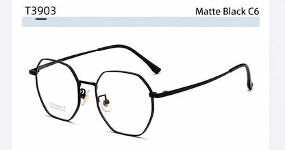 T3903 Lightweight Geometric β-Titanium Eyeglasses – 50mm