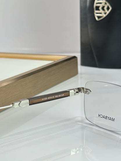 EDITOR Luxury Rimless Square Optical Glasses – 56mm Unisex Frameless Eyewear