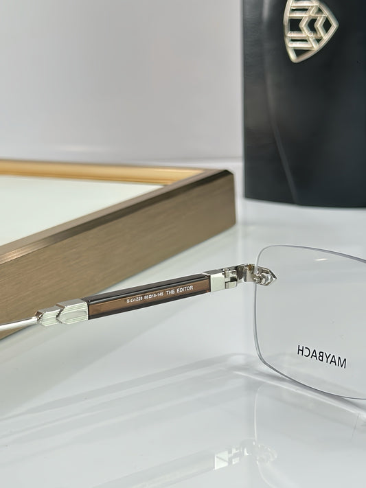 EDITOR Luxury Rimless Square Optical Glasses – 56mm Unisex Frameless Eyewear