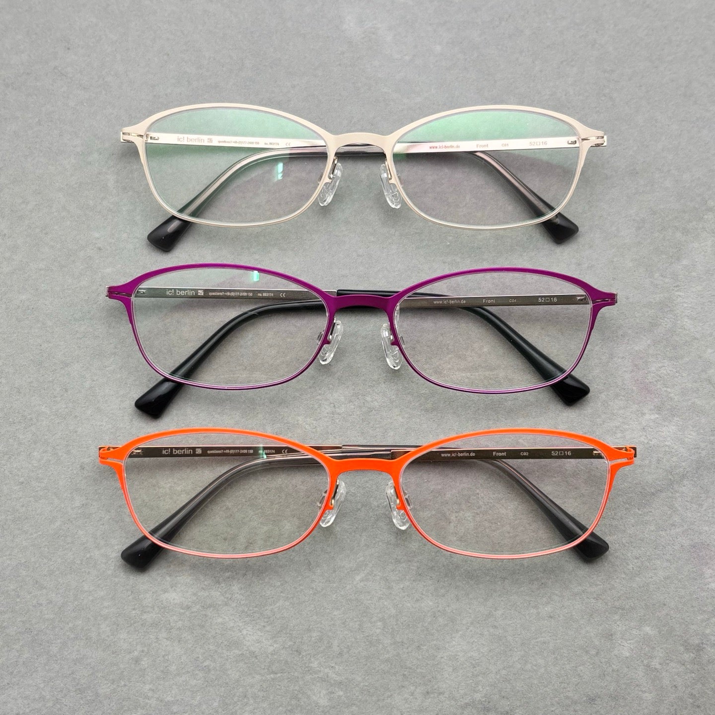 IC Berlin Questionnaire 1 Screwless Stainless Steel Eyeglasses Frame – Ultra Lightweight Optical Glasses (52-16-145)