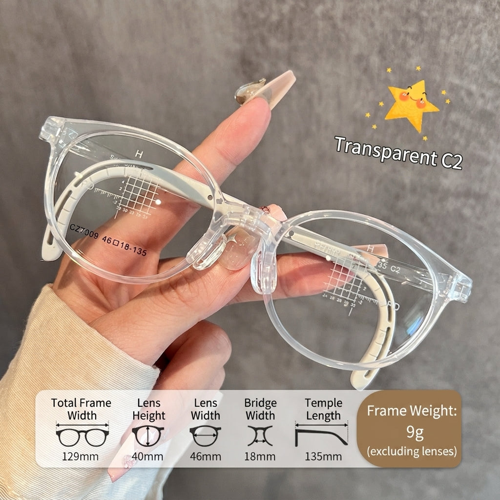 CZ7009ET Kids Round Eyeglasses – Lightweight Flexible TR Children’s Glasses | 46mm