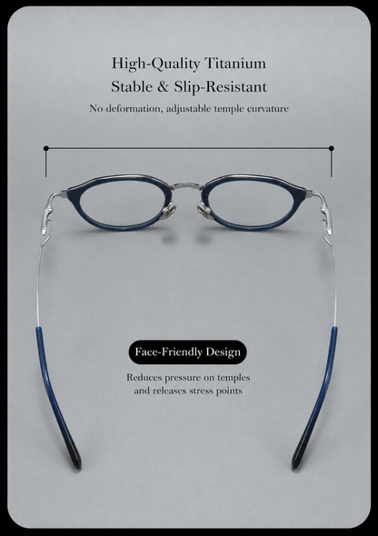 M80910S Lightweight Round Eyeglasses – TR & Titanium Combination Frame