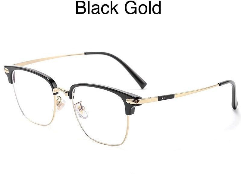 122616Y Lightweight Half Titanium Rectangle Eyeglasses – Unisex