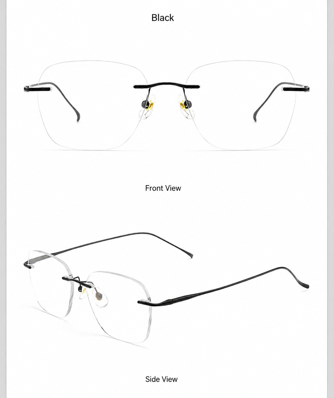 8978WK Pure Titanium Rimless Eyeglasses – 57mm Blue Light Blocking Glasses