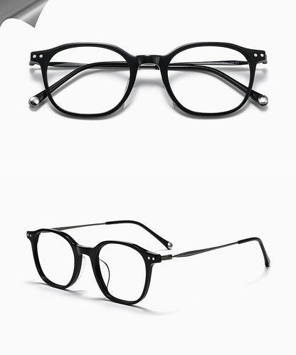 GG507F Acetate & Titanium Retro Eyeglasses – Lightweight Unisex Optical Frame