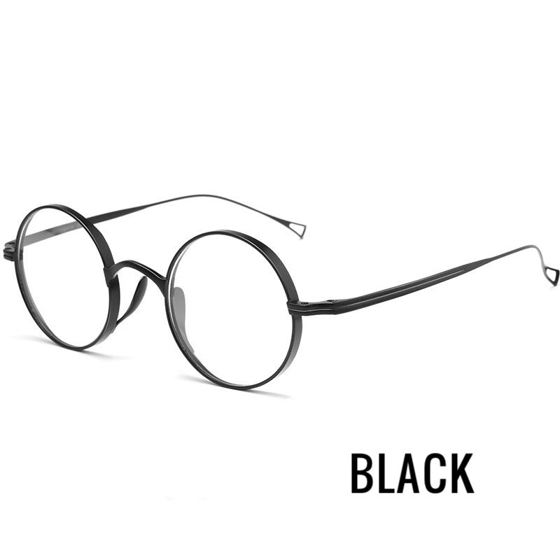 9818CK Retro Round Pure Titanium Eyeglasses