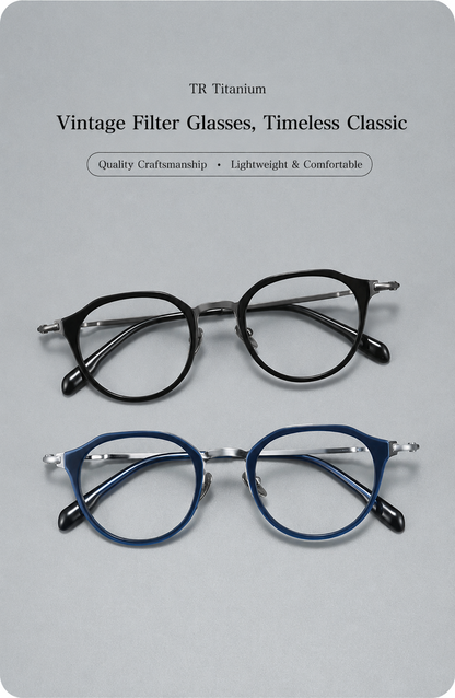 M80910S Lightweight Round Eyeglasses – TR & Titanium Combination Frame