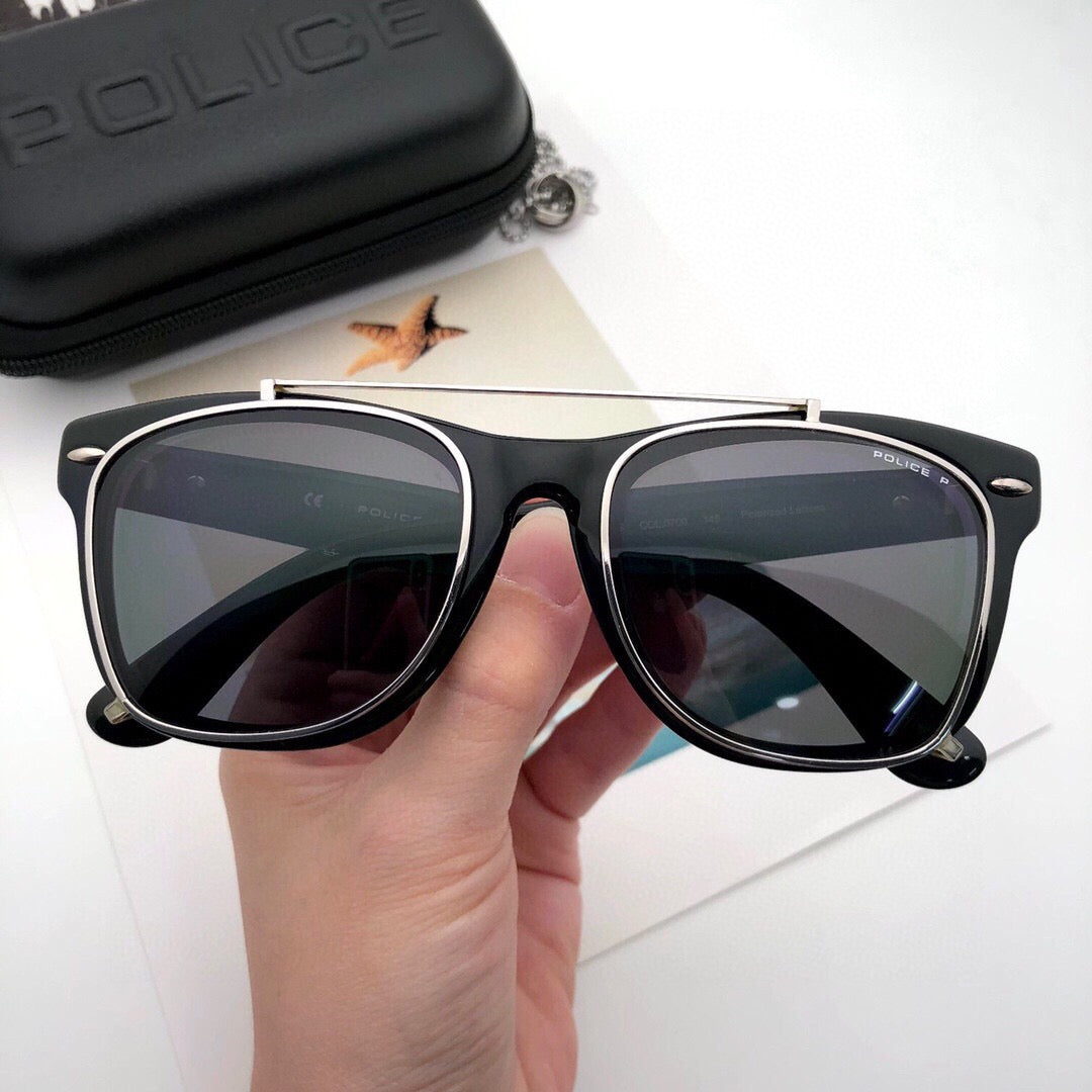 S’1931G Square Optical Frame with Polarized Clip-On Sunglasses – 53mm