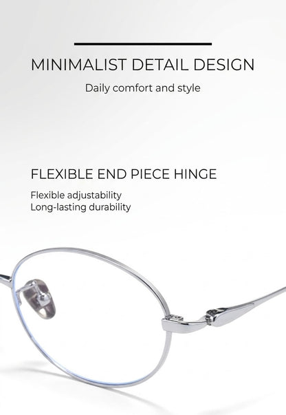 PT08165 Lightweight Titanium Oval Eyeglasses – Unisex 52mm Metal Frame