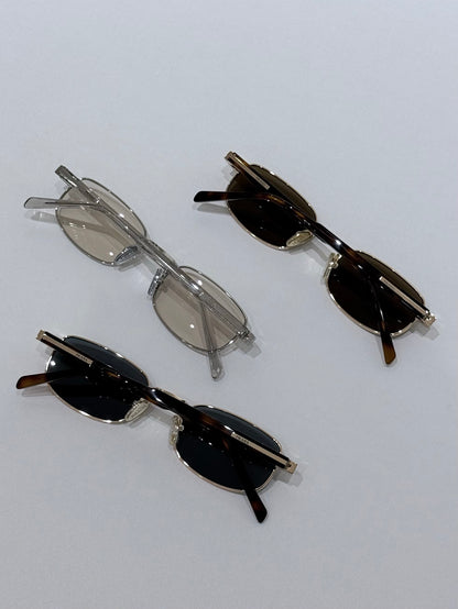 54mm- Unisex Slim Rectangle Metal Sunglasses – UV400 Lightweight Frame