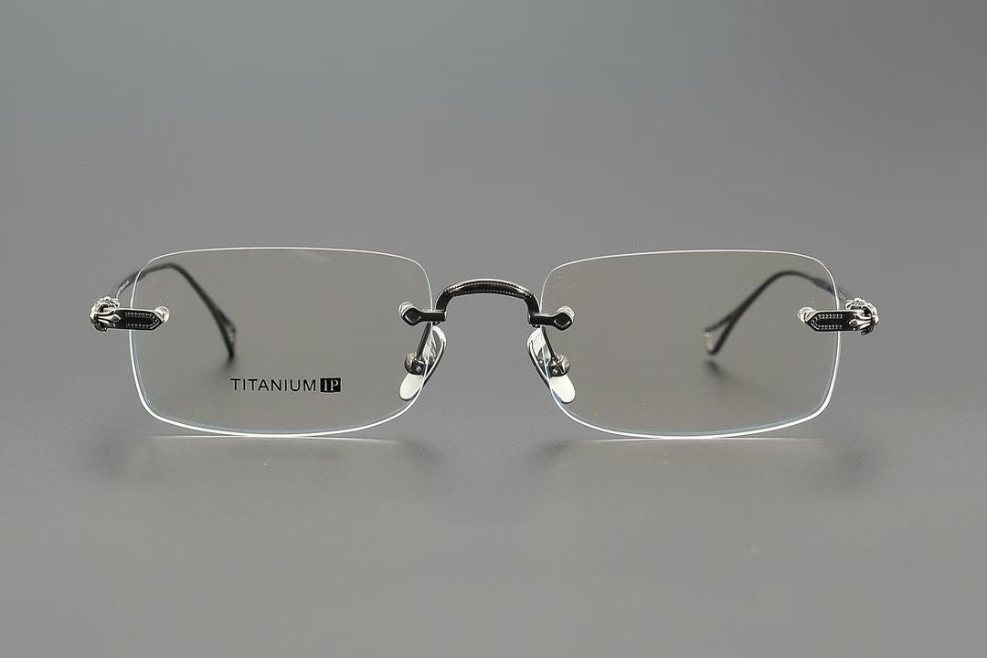 CH2072 Rimless Rectangle Titanium Optical Glasses – Unisex Lightweight Frame