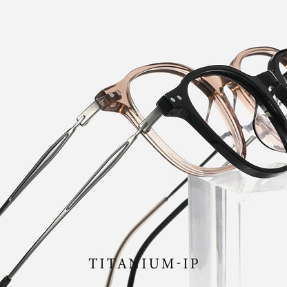 GG507F Acetate & Titanium Retro Eyeglasses – Lightweight Unisex Optical Frame