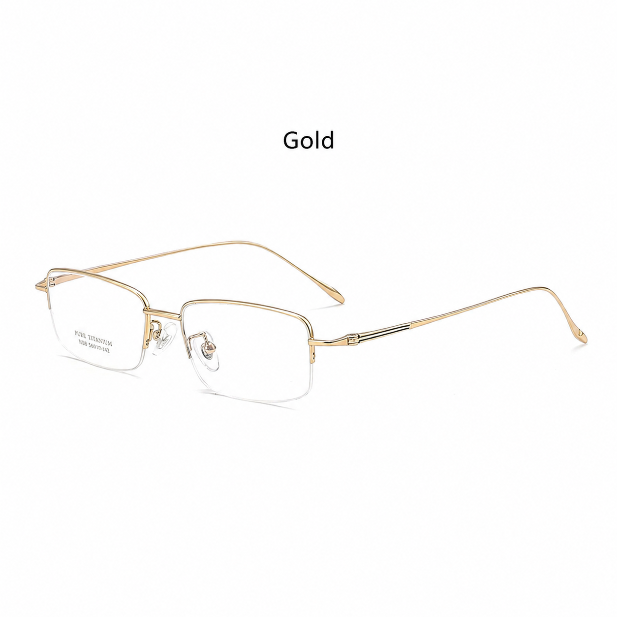 8039 Pure Titanium Semi-Rimless Rectangular Eyeglasses – Lightweight Men’s Optical Frame