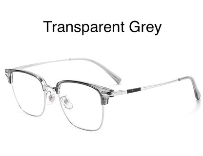 122616Y Lightweight Half Titanium Rectangle Eyeglasses – Unisex