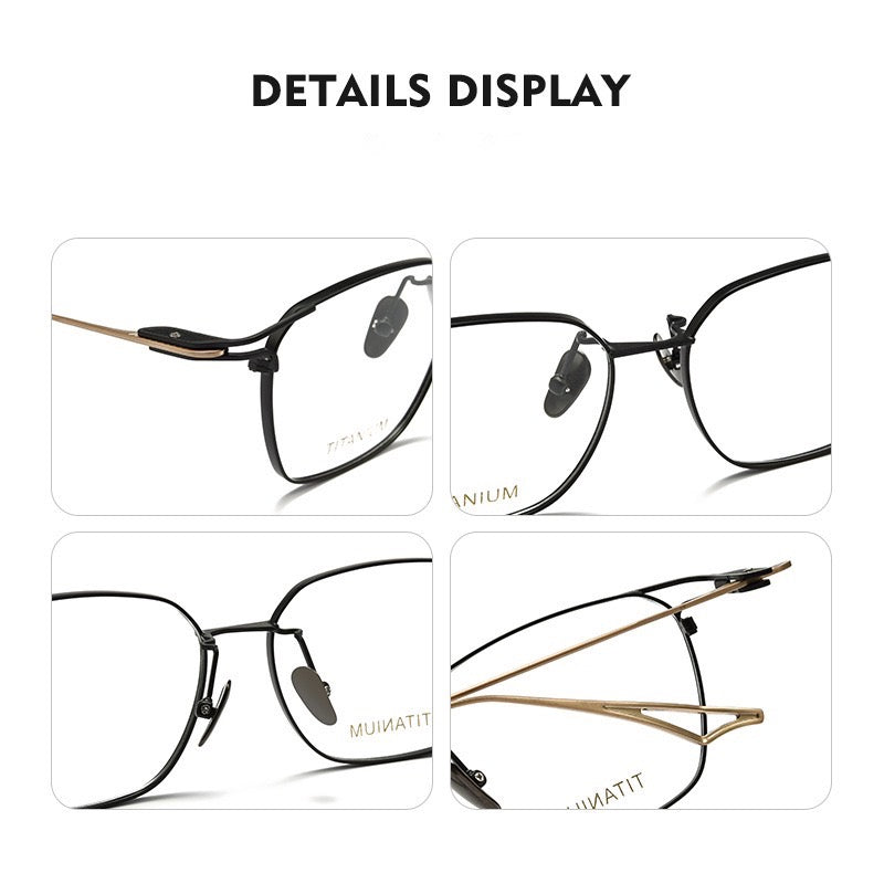 SEVENZ Lightweight Titanium Rectangle Eyeglasses – Retro Unisex 54mm Frame