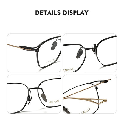 SEVENZ Lightweight Titanium Rectangle Eyeglasses – Retro Unisex 54mm Frame