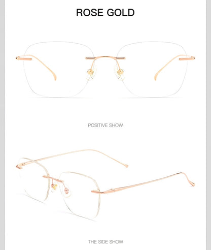 8978WK Pure Titanium Rimless Eyeglasses – 57mm Blue Light Blocking Glasses