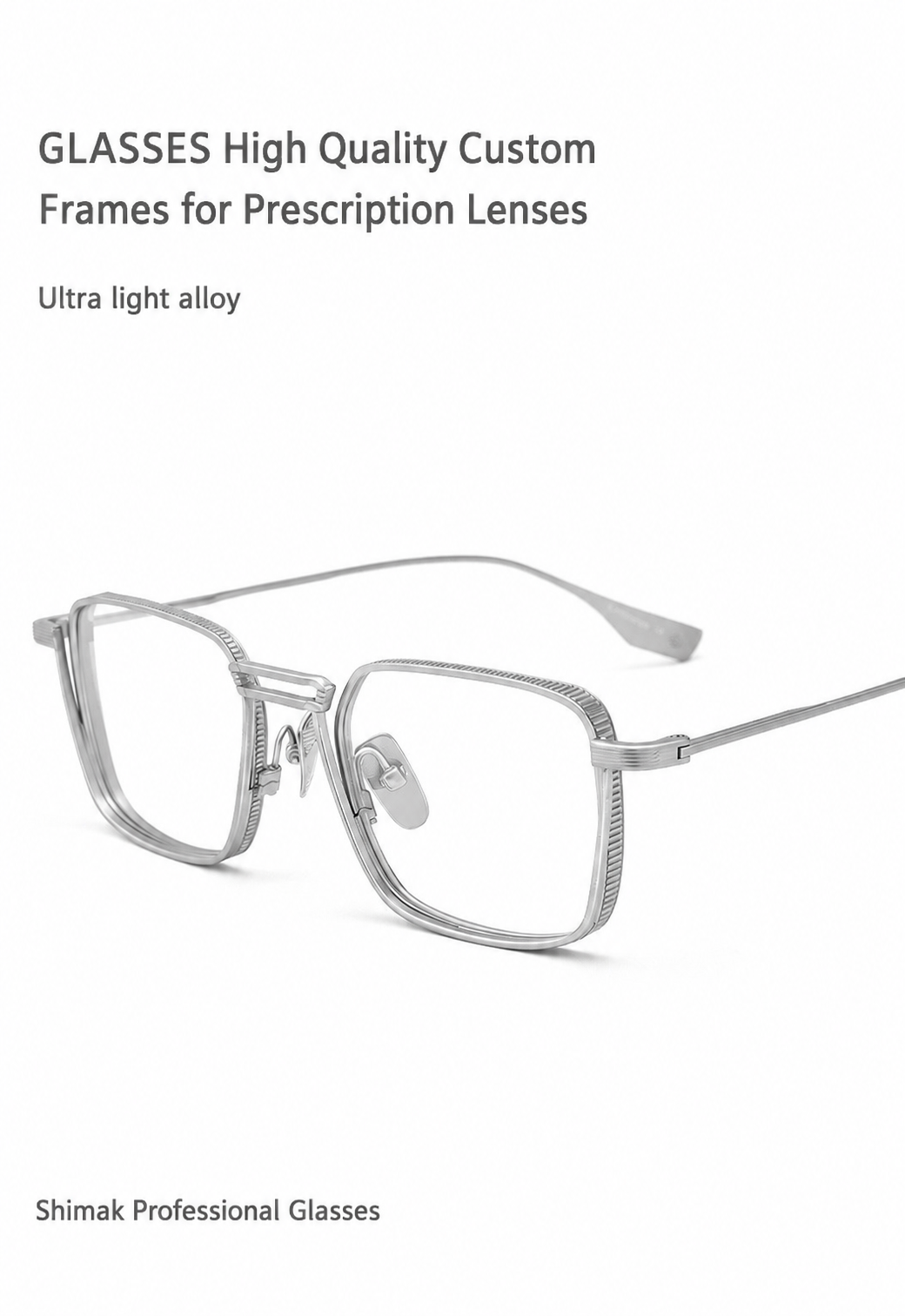 DTX125S Pure Titanium Square Eyeglasses – Lightweight Vintage Metal Frame | 2 Sizes