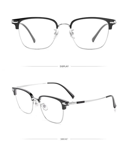 122616Y Lightweight Half Titanium Rectangle Eyeglasses – Unisex