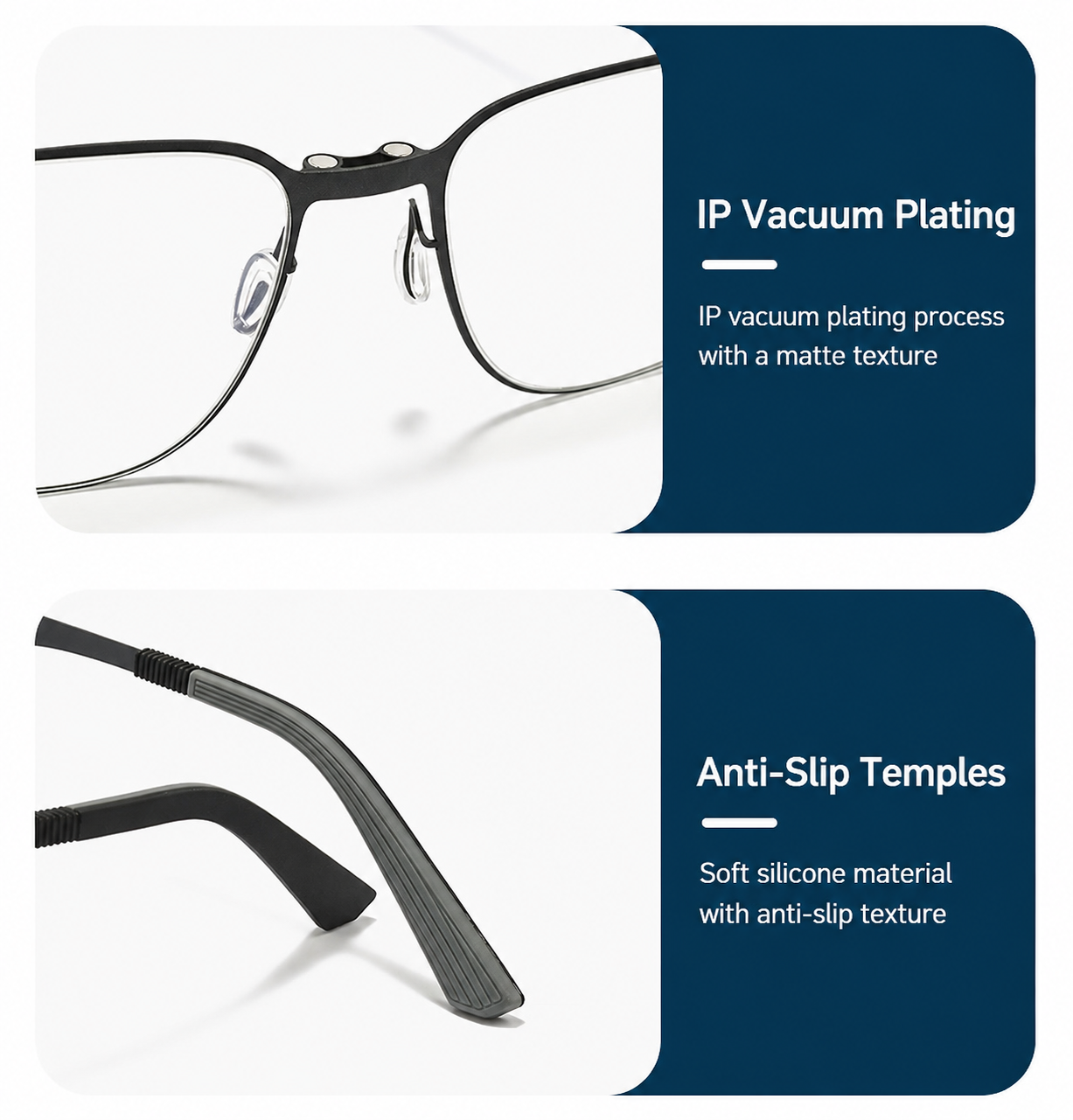 8868 Titanium Magnetic Clip-On Eyeglasses – Polarized Multi-Lens Frame