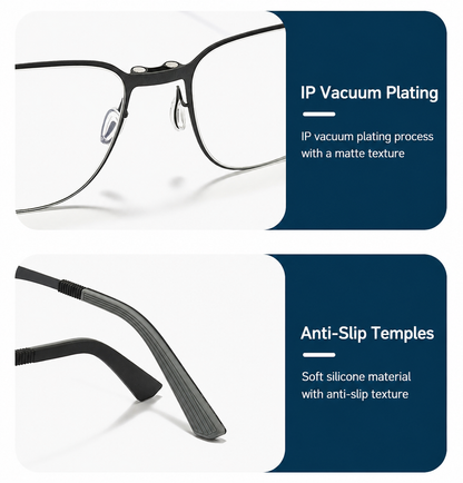 8868 Titanium Magnetic Clip-On Eyeglasses – Polarized Multi-Lens Frame